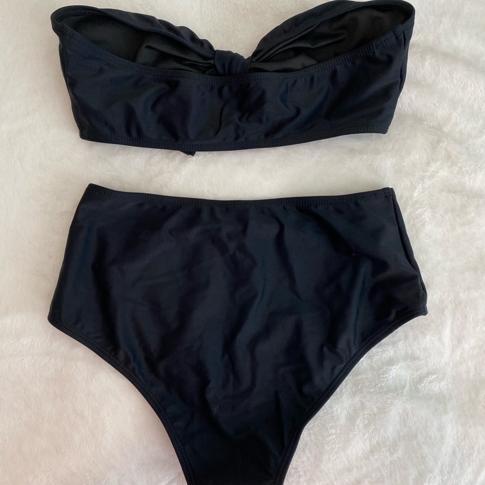 NEW Black tub top high waisted swim suit